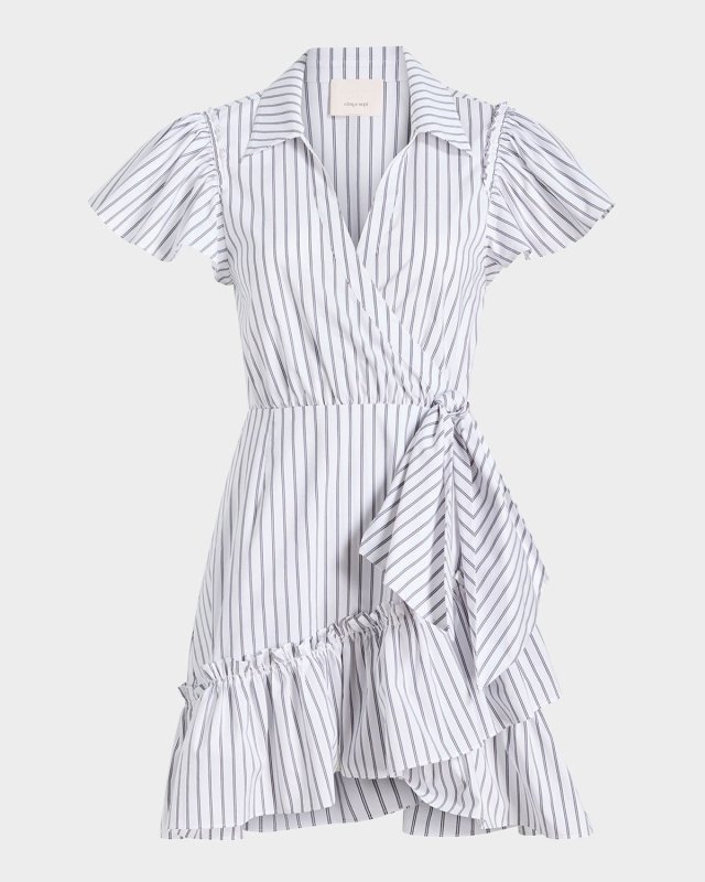 Lila Stripe Wrap Dress